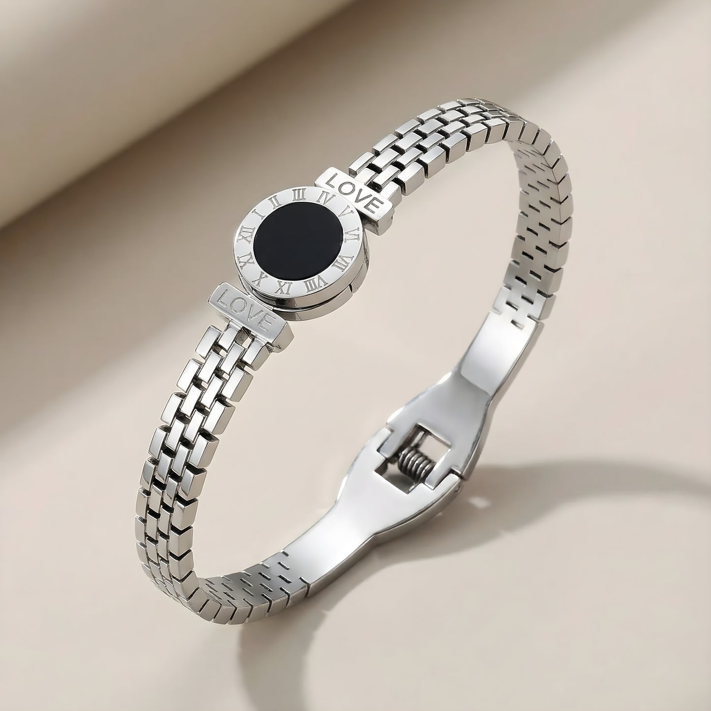 Silver Roman Numeral Number Love Bracelet