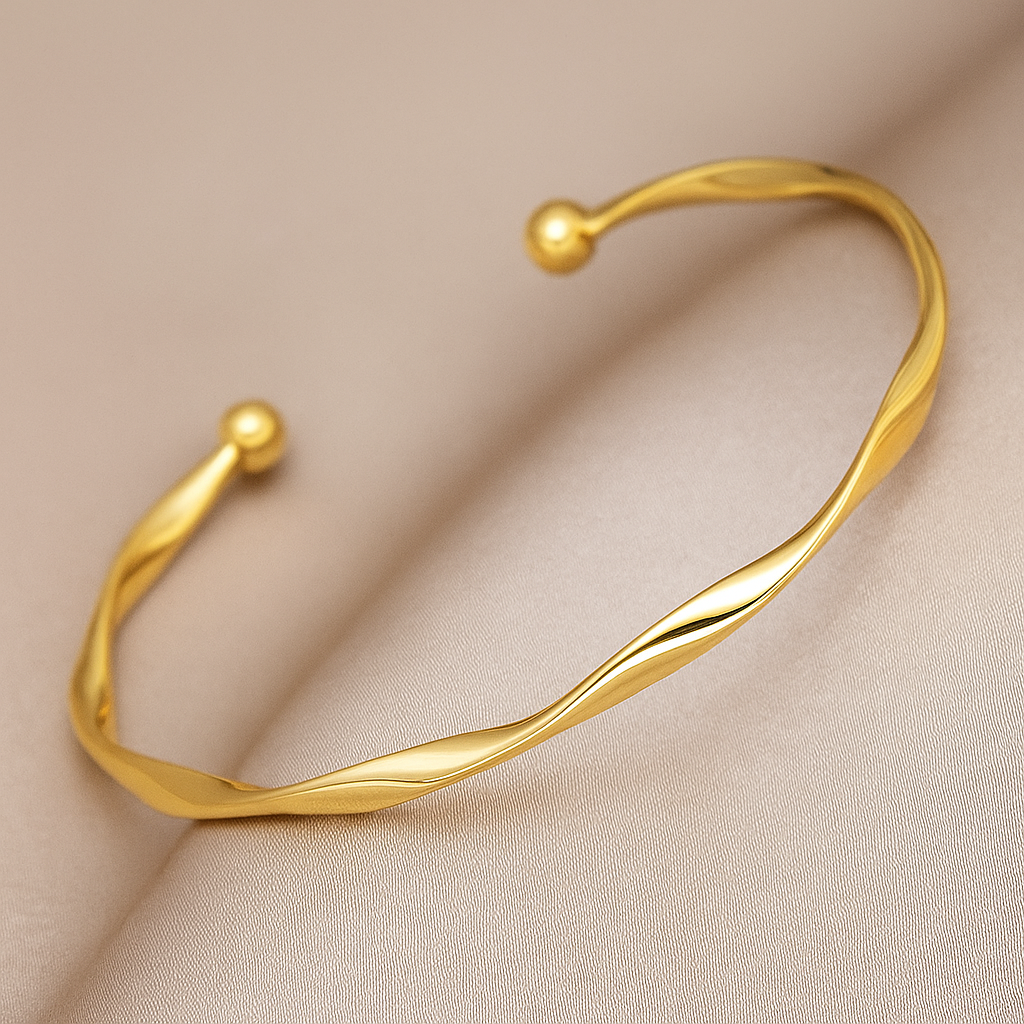 Twisted Elegance Open Cuff Bracelet