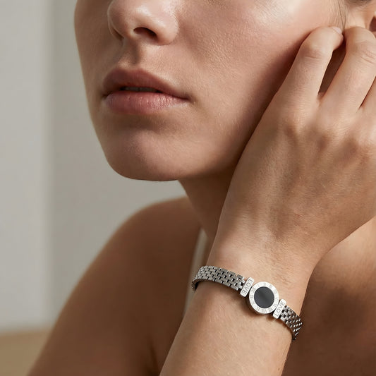 Silver Roman Numeral Number Love Bracelet