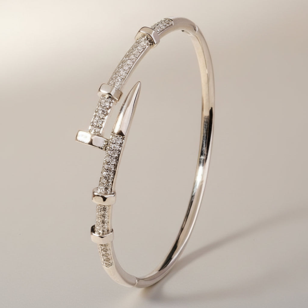 Bold Pave Nail Head Bangle Bracelet