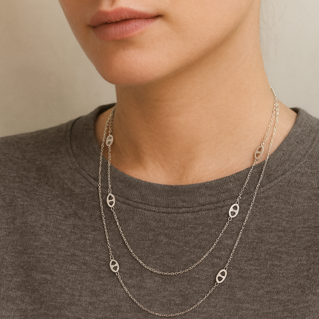 Golden Oval Link Luxe Necklace