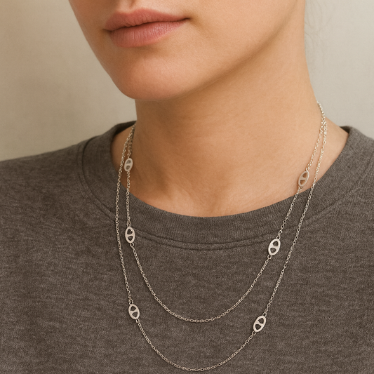 Golden Oval Link Luxe Necklace