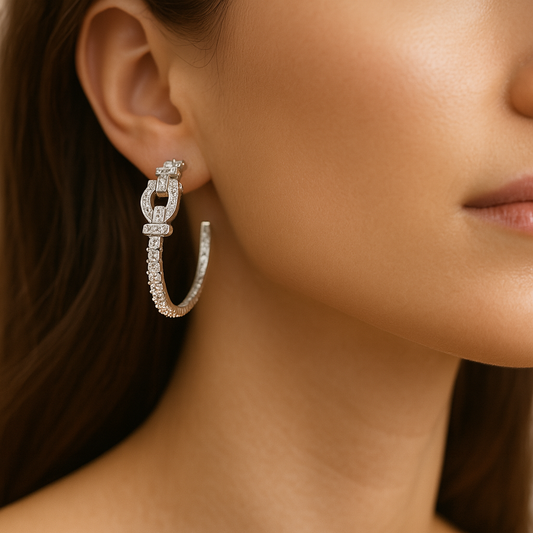 Sparkle Pave Hoop Earrings