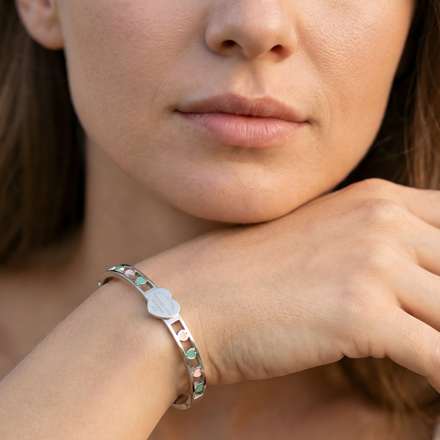 HeartLink Pastel Charm Bangle