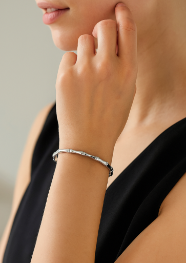 Bamboo Silver-Tone Bracelet