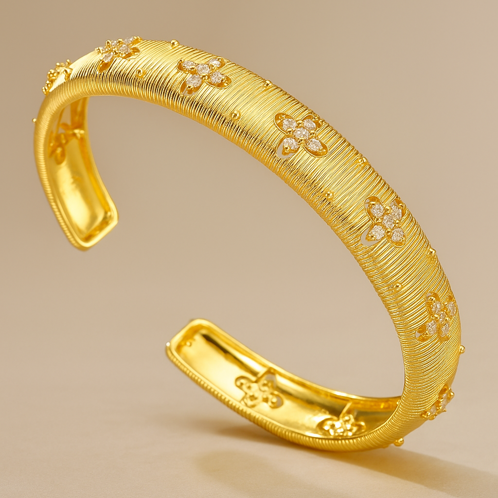 Flora Luxe Textured Cuff Bracelet