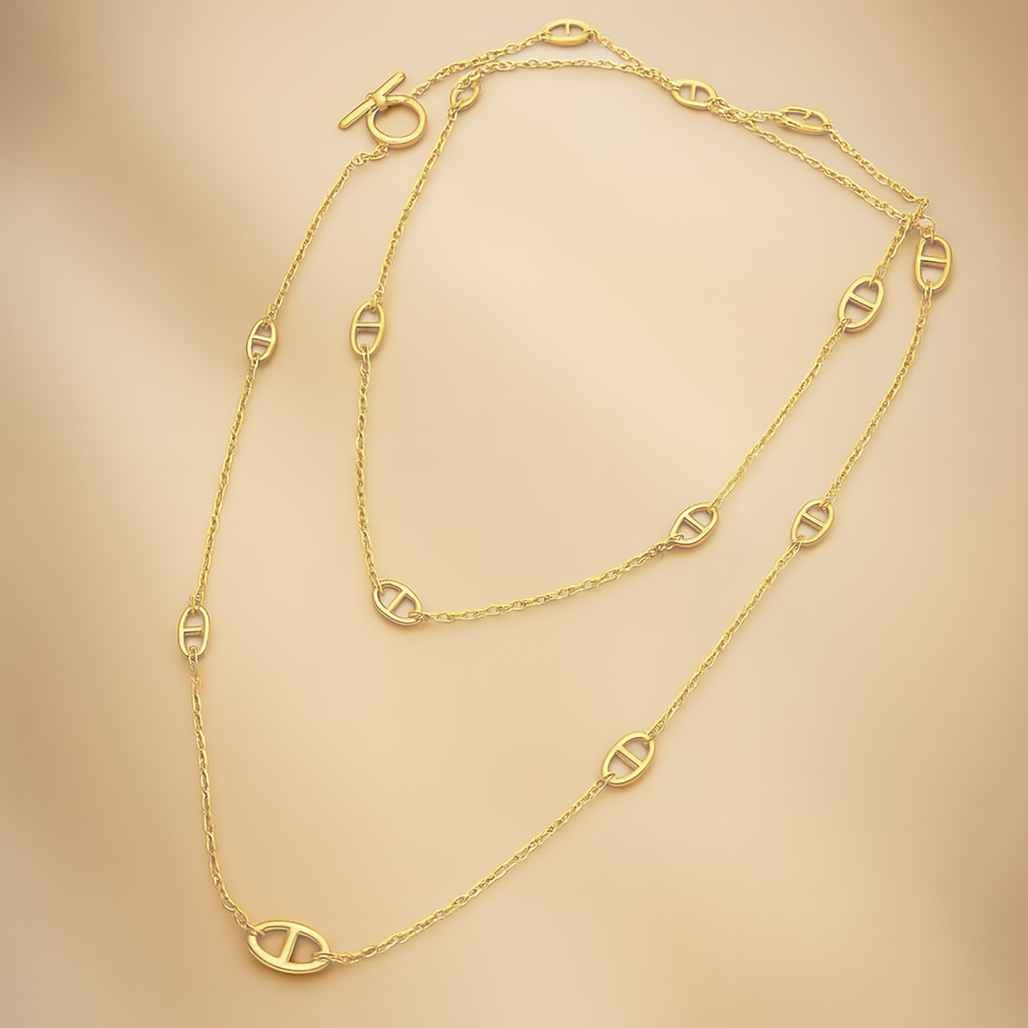 Golden Oval Link Luxe Necklace