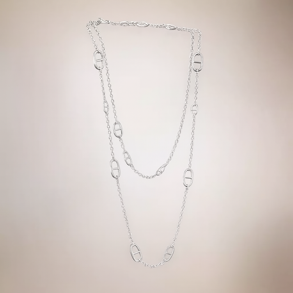 Golden Oval Link Luxe Necklace