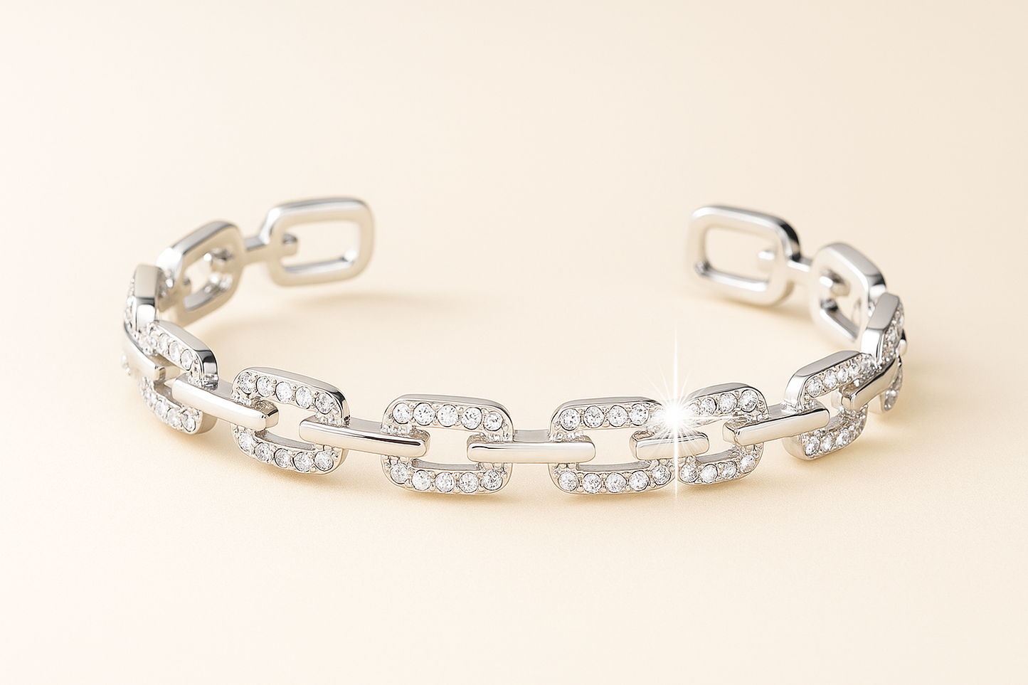 Lumière Silver Link Cuff Bracelet