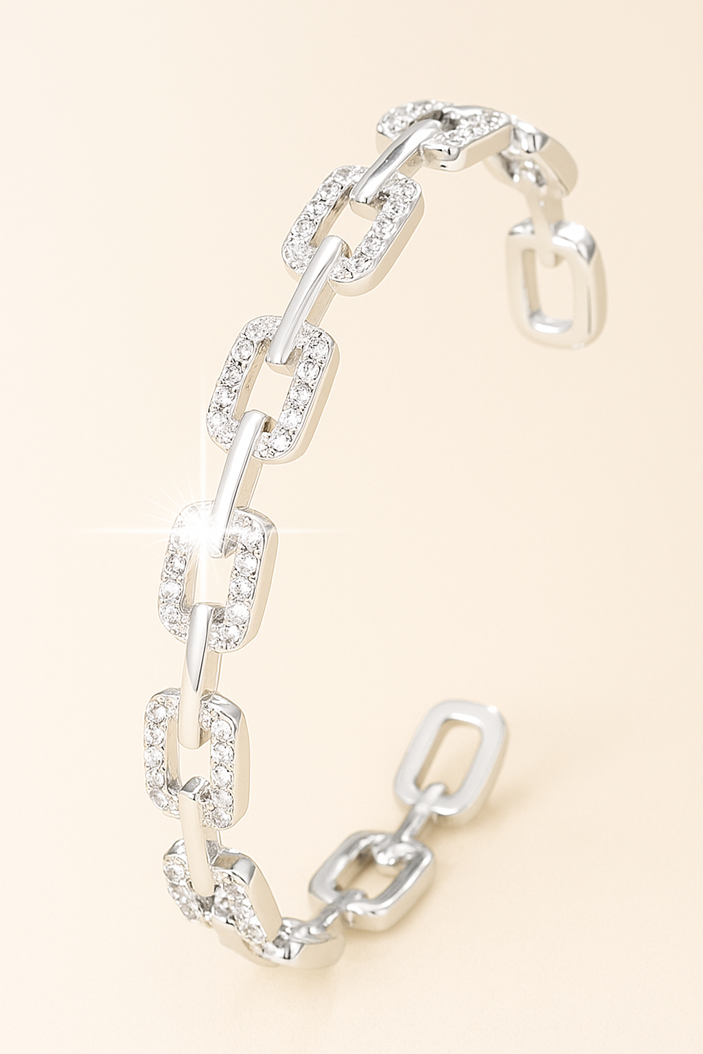 Lumière Silver Link Cuff Bracelet