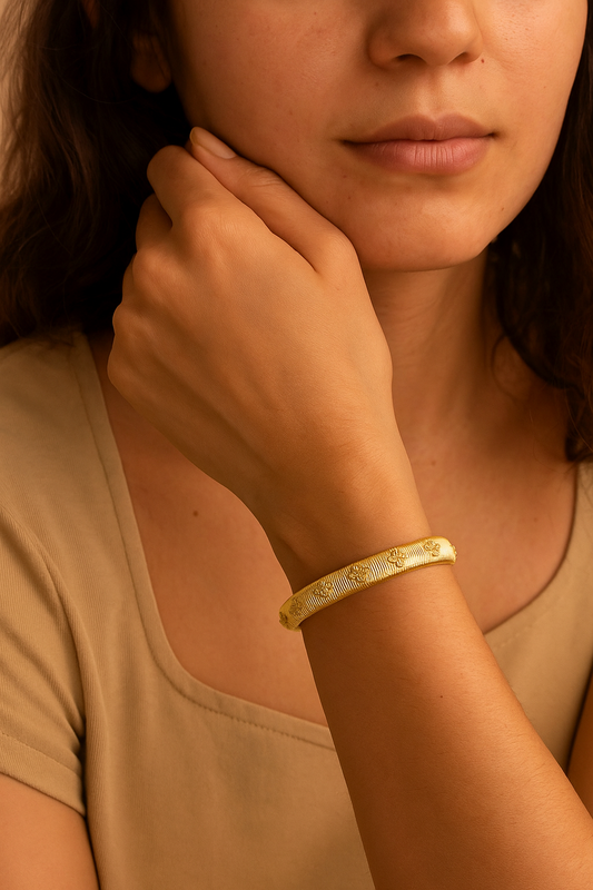 Flora Luxe Textured Cuff Bracelet