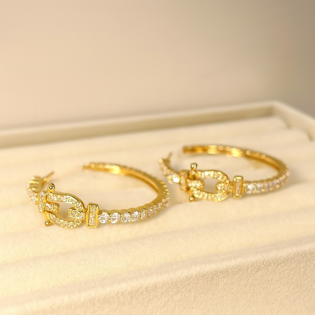 Sparkle Pave Hoop Earrings