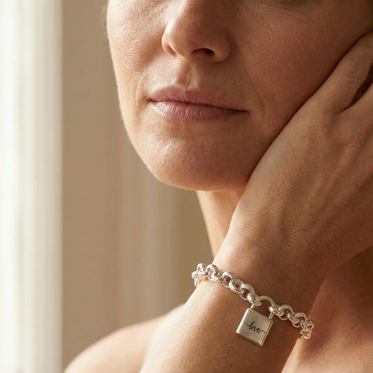 Timeless Lock and Chain Charm Bracelet