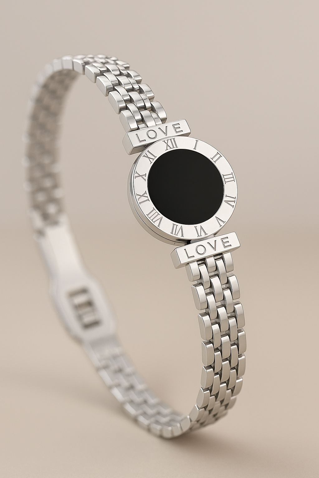 Silver Roman Numeral Number Love Bracelet